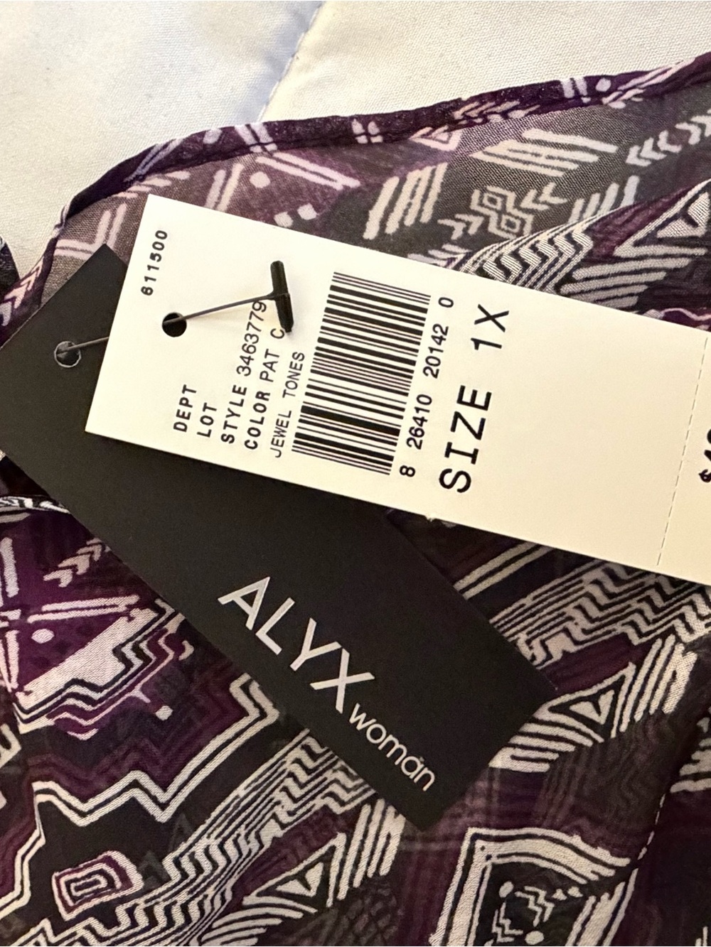 Alyx Geometric Overlay Top NWT size 1X - Picture 4 of 5
